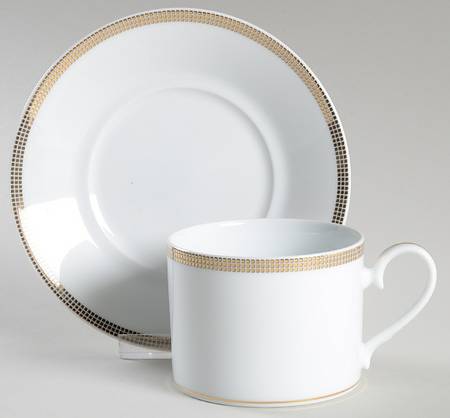 Pembroke Gold Flat Cup & Saucer Set