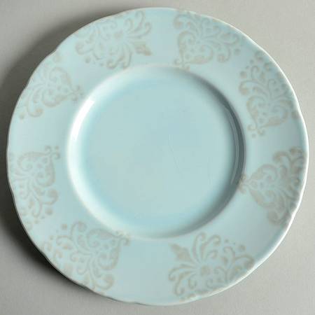 Damask Ice Blue Salad Plate