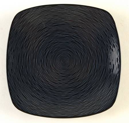 BoB Swirl (Black on Black) Square Salad Plate