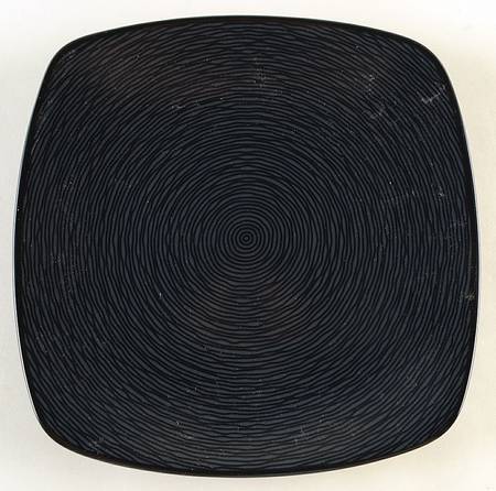 BoB Swirl (Black on Black) Square Dinner Plate