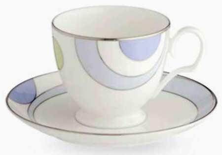 Cosmic Blue Footed Cup & Saucer Set