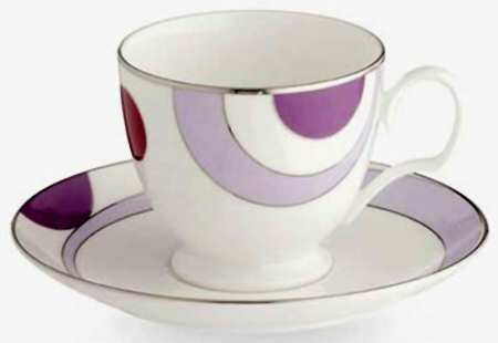 Cosmic Purple Footed Cup & Saucer Set