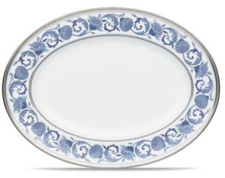 Sonnet in Blue 14" Oval Serving Platter