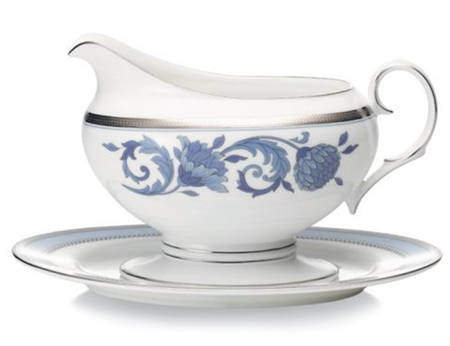 Sonnet in Blue Gravy Boat & Underplate (Relish/Butter)