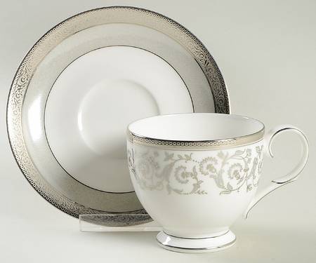 Summit Platinum Footed Cup & Saucer Set