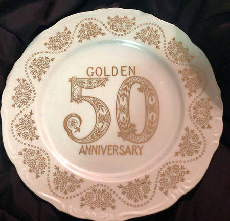 Golden Wedding Anniversary Dinner Plate