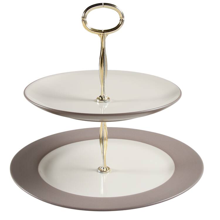 Colorwave Clay 6 5/8"-10"  2 Tiered Serving Tray (Dp, Sp) HC