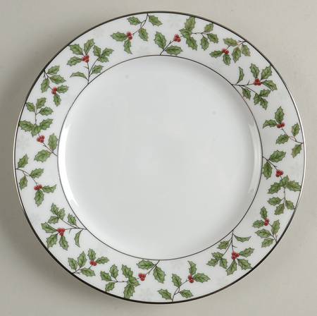 Holly and Berry Platinum Salad Plate