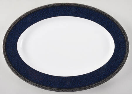 Odessa Cobalt Platinum 16" Oval Serving Platter