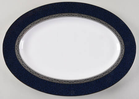 Odessa Cobalt Platinum 14" Oval Serving Platter