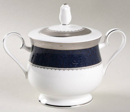 Odessa Cobalt Platinum Sugar Bowl & Lid