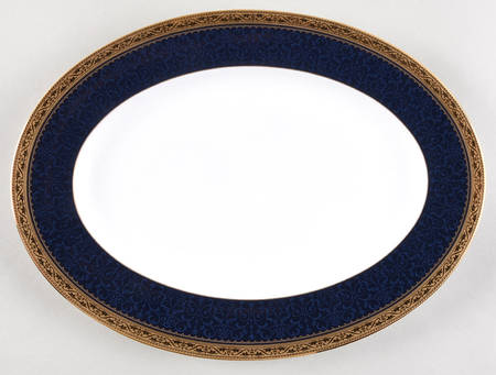 Odessa Cobalt Gold 12" Oval Serving Platter