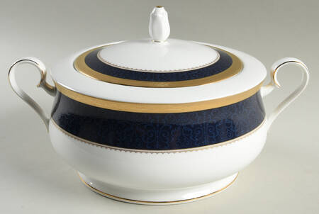 Odessa Cobalt Gold Round Covered Vegetable