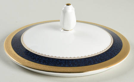 Odessa Cobalt Gold Lid for Round Vegetable