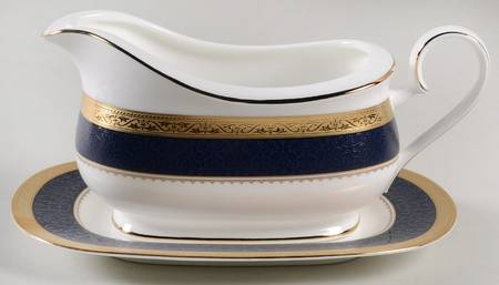 Odessa Cobalt Gold Gravy Boat & Underplate