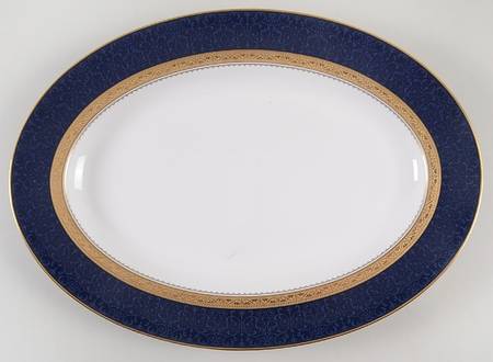 Odessa Cobalt Gold 14" Oval Serving Platter