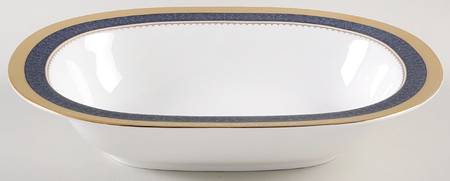 Odessa Cobalt Gold 10" Oval Vegetable Bowl