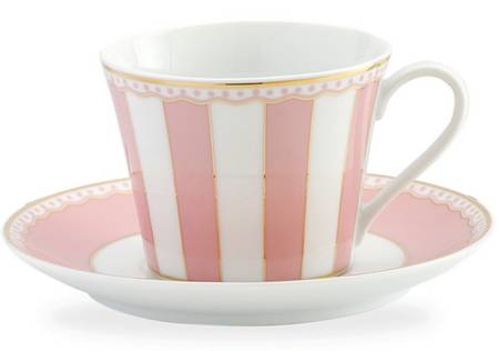 Carnivale Pink Flat Cup & Saucer Set