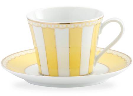 Carnivale Yellow Flat Cup & Saucer Set
