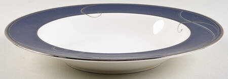 Platinum Wave Indigo Large Rim Soup Bowl