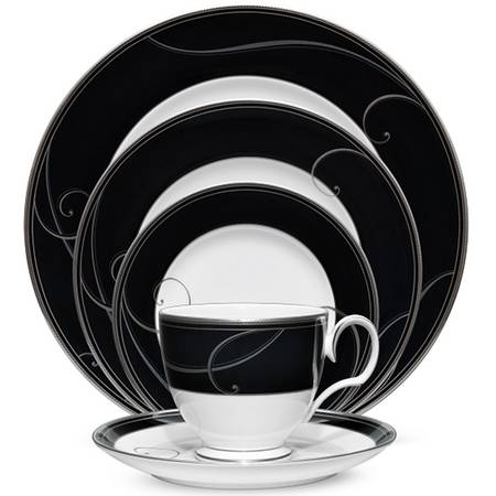 Platinum Wave Ebony by Noritake