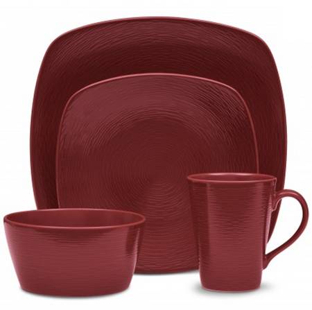 RoR Swirl (Red on Red) Square Dinner Plate