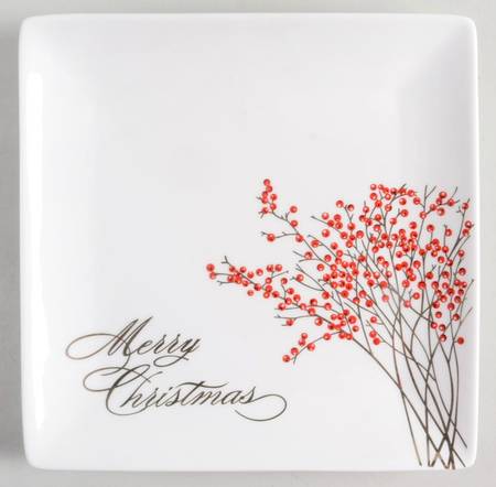 Red Berry Square Salad Plate