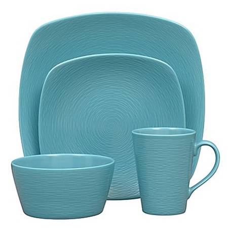 ToT Swirl (Turquoise on Turquoise) Square Dinner Plate