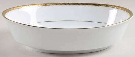 Charlotta Gold 9" Oval Vegetable Bowl
