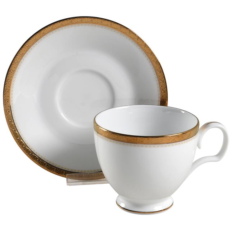 Charlotta Gold Footed Cup & Saucer Set
