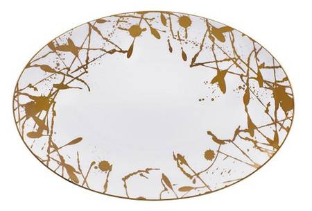 Raptures Gold 16" Oval Serving Platter