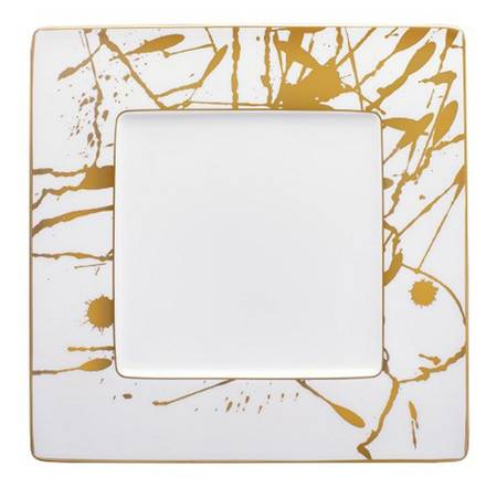 Raptures Gold Square Dinner Plate