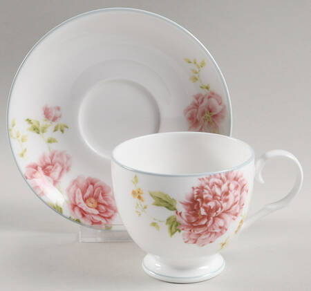 Peony Pageant Footed Cup & Saucer Set