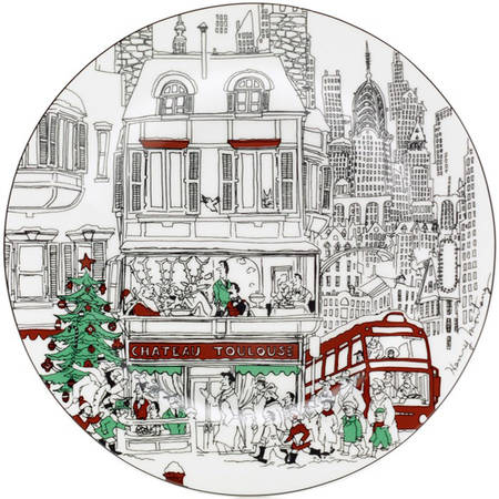 Le Restaurant Christmas Salad/Dessert Plate