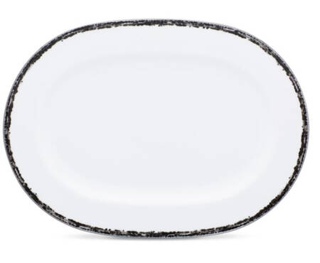 Black Rill 14" Oval Serving Platter