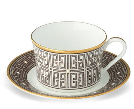 Infinity Bronze Flat Cup & Saucer Set