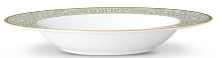 Infinity Green Gold Rim Soup Bowl