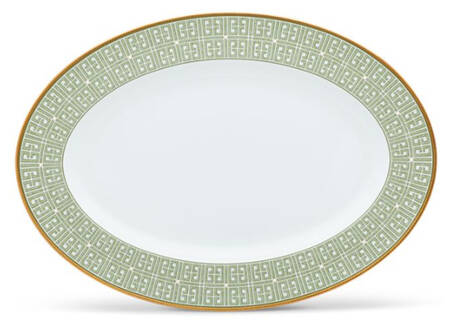 Infinity Green Gold 16" Oval Serving Platter