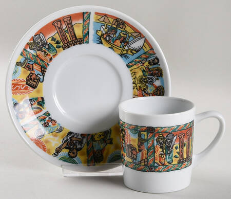 Nile Camel Flat Cup & Saucer Set