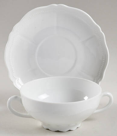OSG31 Footed Cream Soup Bowl & Saucer Set