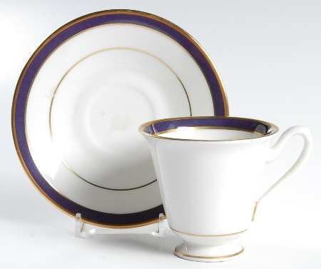 Annapolis Blue Footed Demitasse Cup & Saucer Set by Oxford (Div of Lenox)