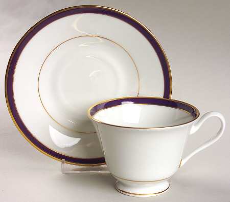 Annapolis Blue Footed Cup & Saucer Set by Oxford (Div of Lenox)