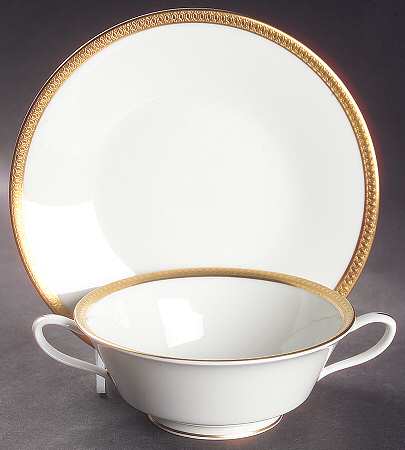 Bennington Footed Cream Soup Bowl & Saucer Set