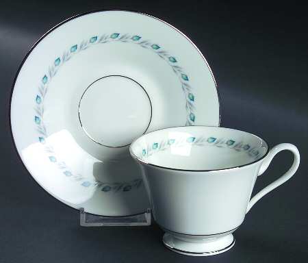 Bluefield Footed Cup & Saucer Set by Oxford (Div of Lenox)