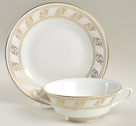 Ellsworth Footed Cream Soup Bowl & Saucer Set