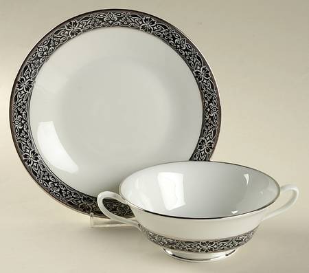 Evening Mood Footed Cream Soup Bowl & Saucer Set