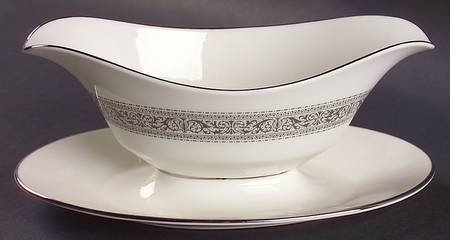Filigree Gravy Boat with Attached Underplate