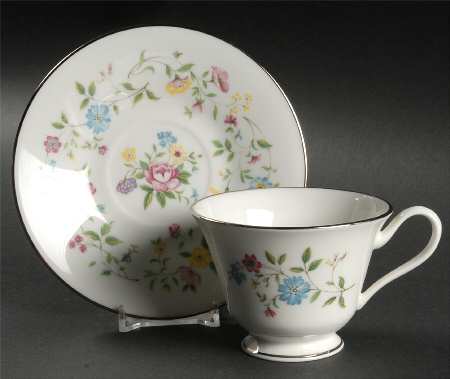 Garden Party Footed Cup & Saucer Set by Oxford (Div of Lenox)