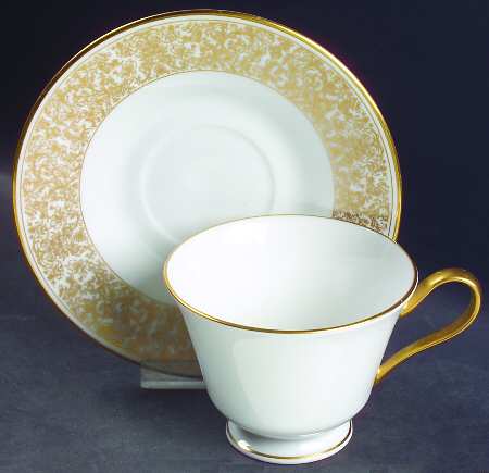 Georgian Court Footed Cup & Saucer Set by Oxford (Div of Lenox)