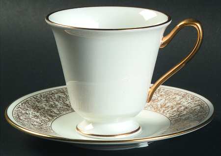 Georgian Court Footed Demitasse Cup & Saucer Set by Oxford (Div of Lenox)